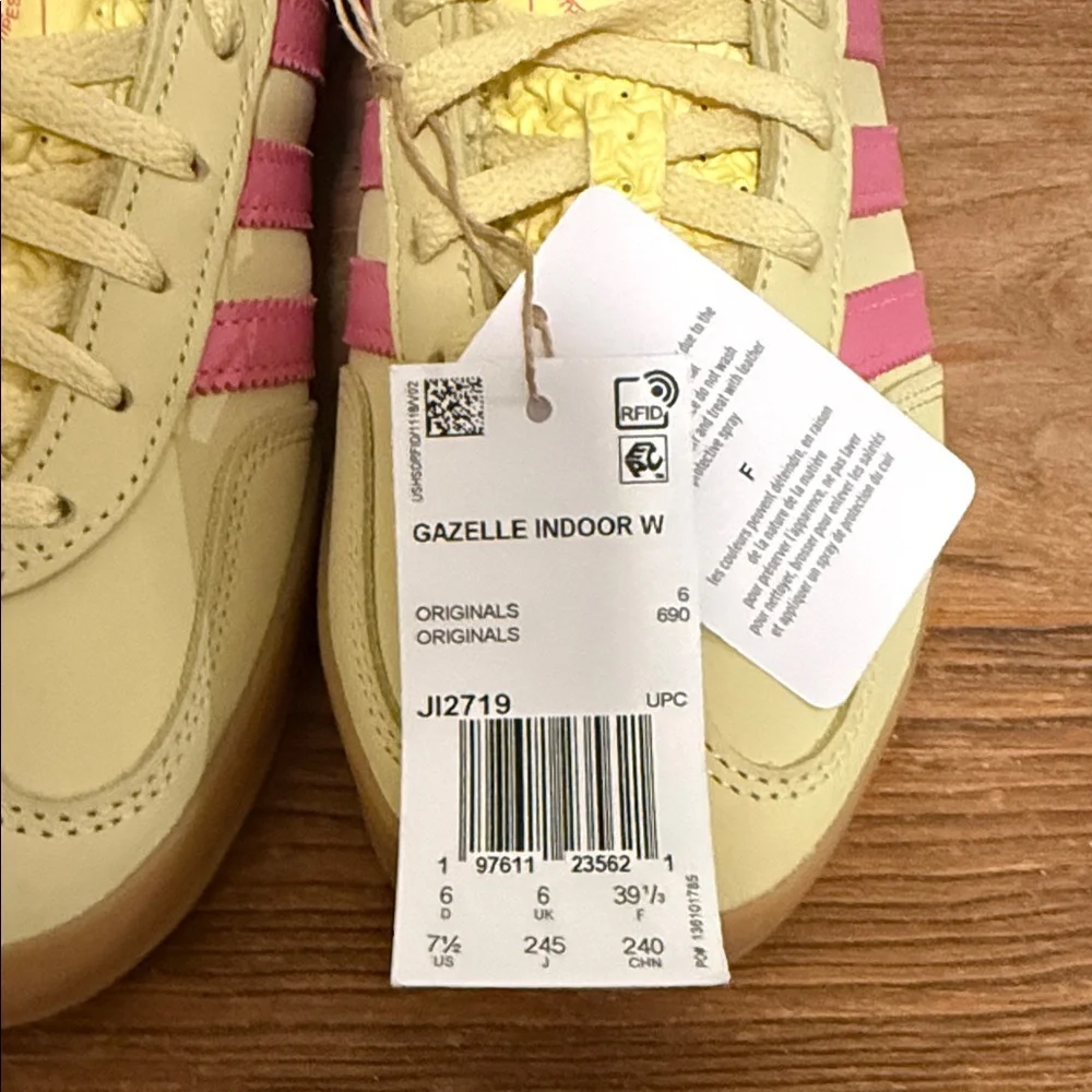 Adidas Gazelle Yellow and Pink Sneakers - Picture 5 of 9